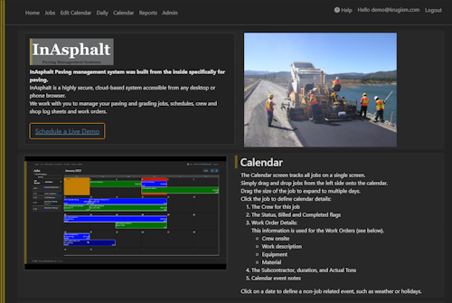 In-Asphalt Paving Service Software